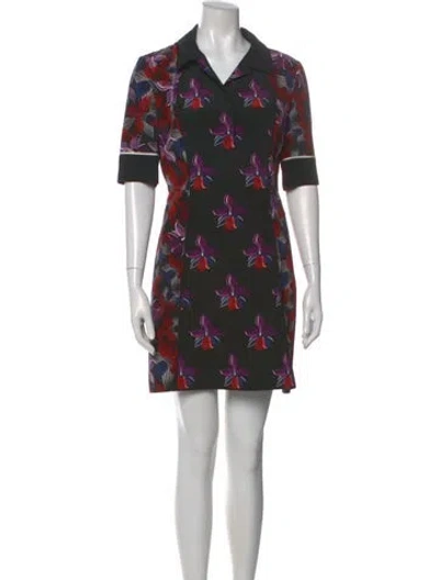 Pre-owned Fendi Silk Mini Dress In Black