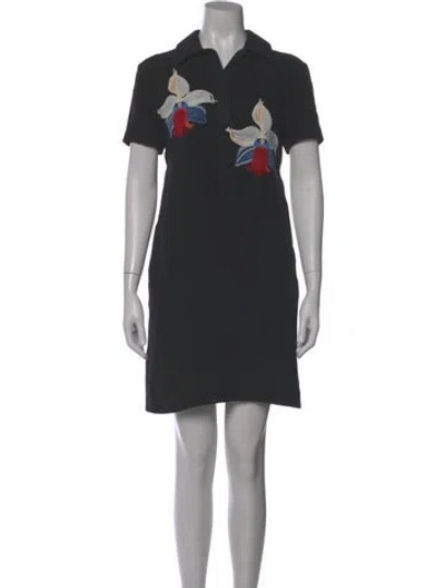 Pre-owned Fendi Silk Mini Dress In Black