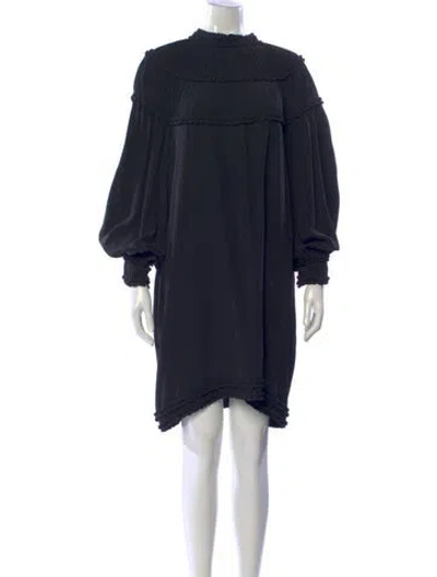 Pre-owned Fendi Silk Mini Dress In Black