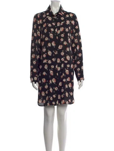 Pre-owned Fendi Silk Mini Dress In Black