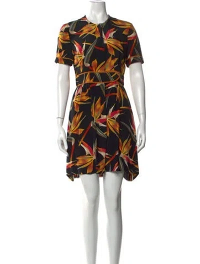 Pre-owned Fendi Silk Mini Dress In Black