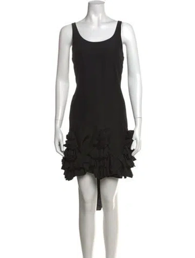Pre-owned Fendi Silk Mini Dress In Black