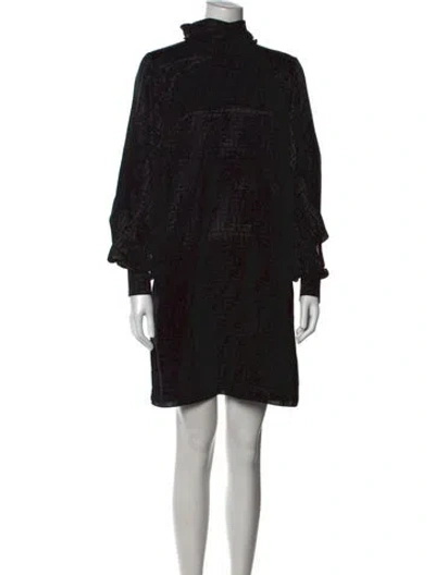 Pre-owned Fendi Silk Mini Dress In Black