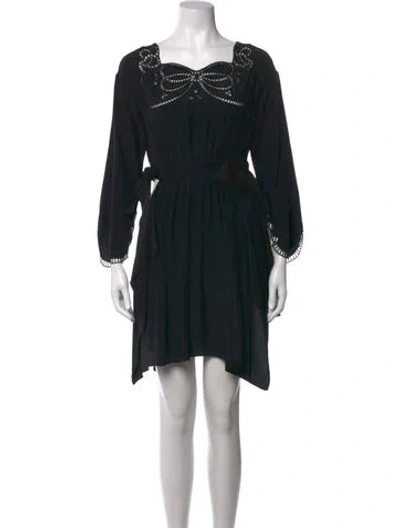 Pre-owned Fendi Silk Mini Dress In Black