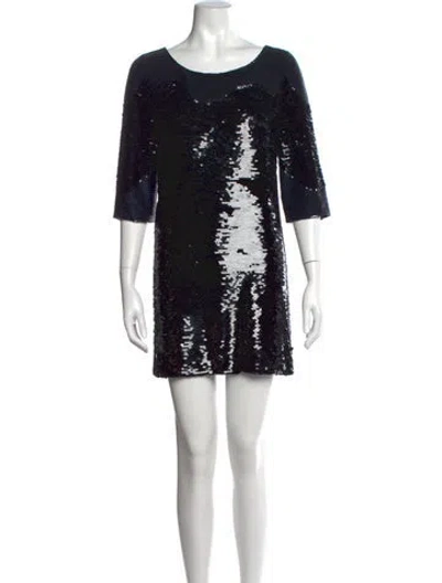 Pre-owned Fendi Silk Mini Dress In Blue