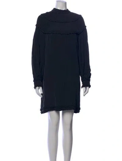 Pre-owned Fendi Silk Mini Dress In Blue