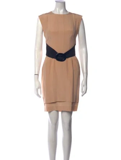 Pre-owned Fendi Silk Mini Dress In Brown
