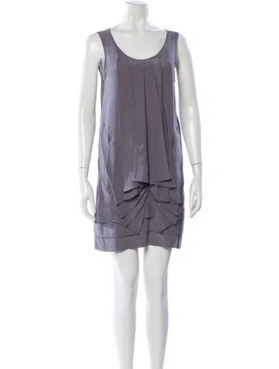 Pre-owned Fendi Silk Mini Dress In Gray