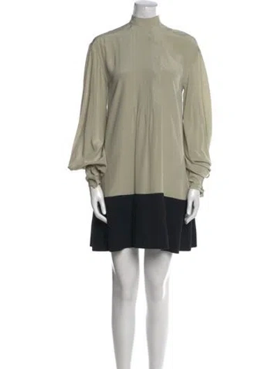 Pre-owned Fendi Silk Mini Dress In Green