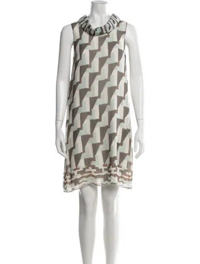 Pre-owned Fendi Silk Mini Dress In Green