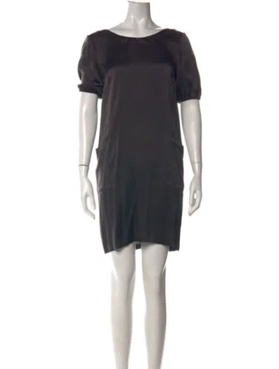 Pre-owned Fendi Silk Mini Dress In Grey