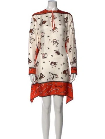 Pre-owned Fendi Silk Mini Dress In Multi