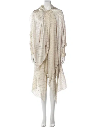 Pre-owned Fendi Silk Mini Dress In Neutral
