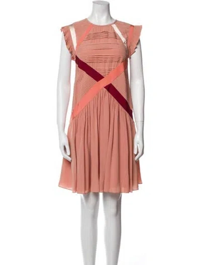 Pre-owned Fendi Silk Mini Dress In Pink