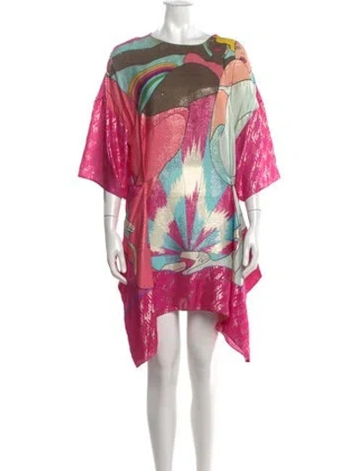 Pre-owned Fendi Silk Mini Dress In Pink