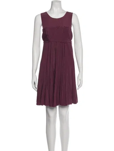 Pre-owned Fendi Silk Mini Dress In Purple