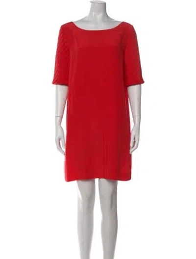 Pre-owned Fendi Silk Mini Dress In Red
