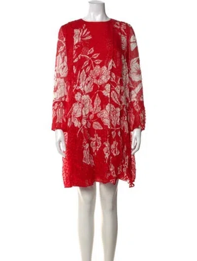 Pre-owned Fendi Silk Mini Dress In Red