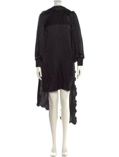 Pre-owned Fendi Silk Mini Dress W/ Tags In Black