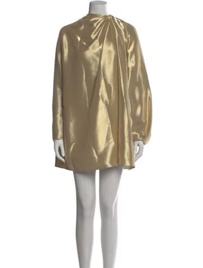 Pre-owned Fendi Silk Mini Dress W/ Tags In Gold