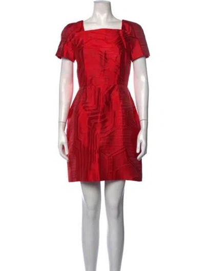 Pre-owned Fendi Silk Mini Dress W/ Tags In Red