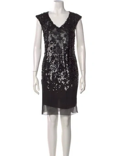 Pre-owned Fendi Silk Mini Dress With Tags In Black