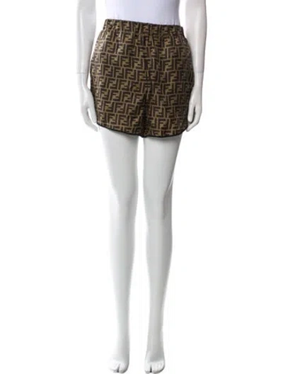 Pre-owned Fendi Silk Mini Shorts In Blue