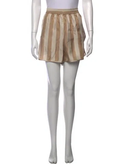 Pre-owned Fendi Silk Mini Shorts W/ Tags In Neutrals