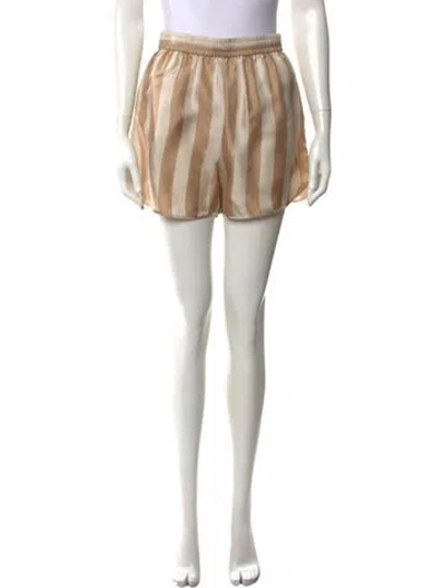 Pre-owned Fendi Silk Mini Shorts W/ Tags In Neutrals