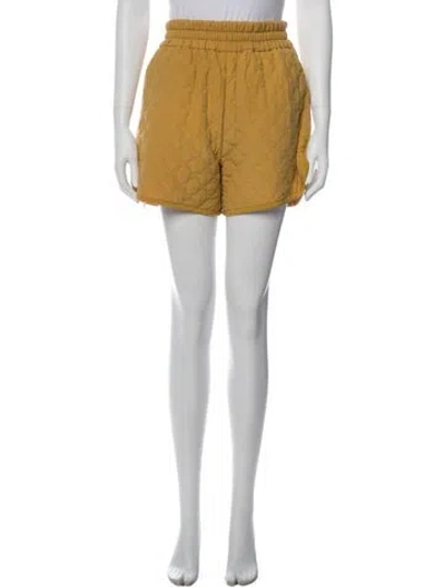 Pre-owned Fendi Silk Mini Shorts In Yellow