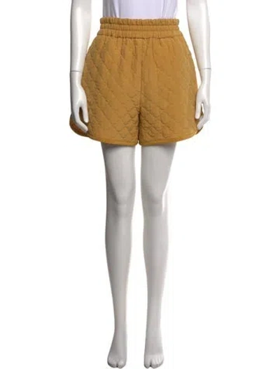 Pre-owned Fendi Silk Mini Shorts In Yellow