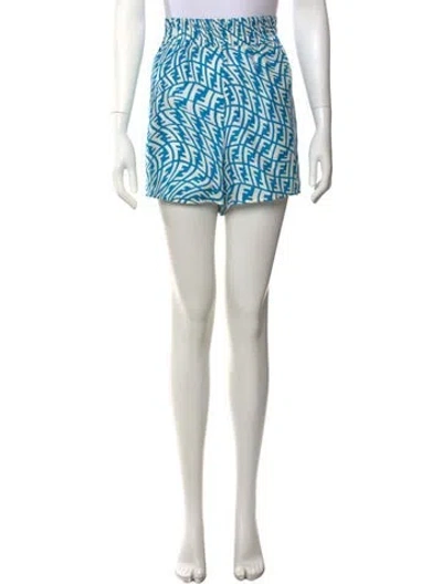 Pre-owned Fendi Silk Mini Shorts In Yellow