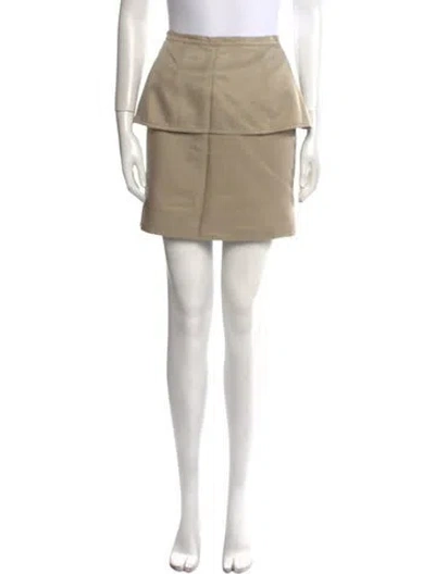 Pre-owned Fendi Silk Mini Skirt In Neutral