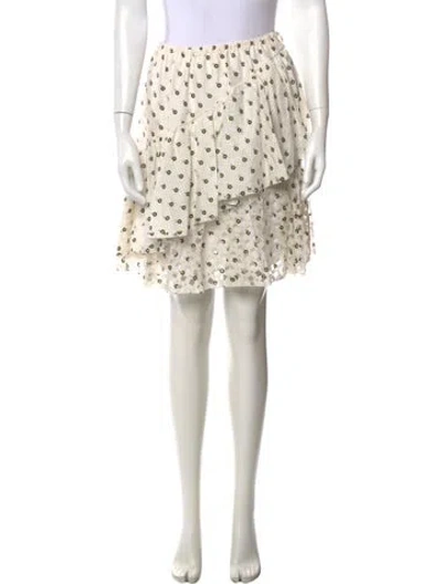 Pre-owned Fendi Silk Mini Skirt In Neutrals