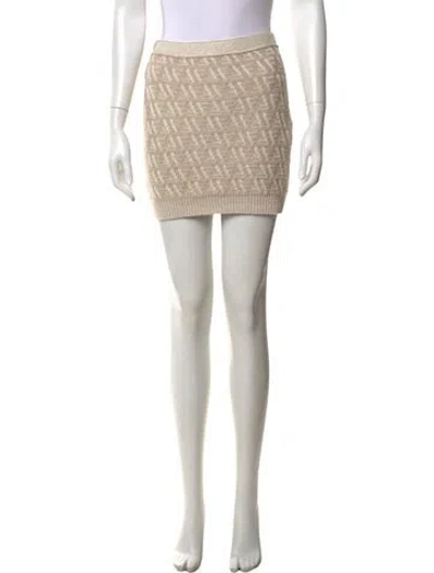 Pre-owned Fendi Silk Mini Skirt In Neutrals