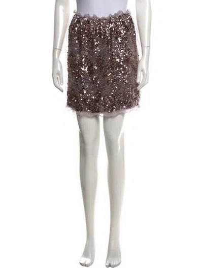 Pre-owned Fendi Silk Mini Skirt W/ Tags In Pink