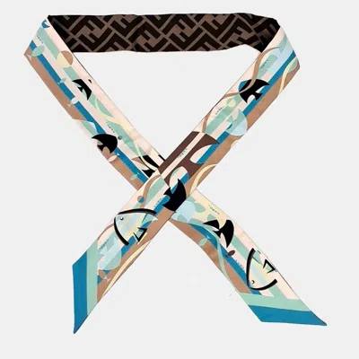 Pre-owned Fendi Silk Multicolor Twilly Scarf