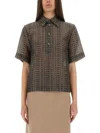 Fendi Grid-pattern Polo Top