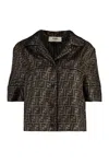Fendi Ff Pattern Silk Pajama Set In Brown