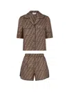 Fendi Brown All Over Printed Pajama Set