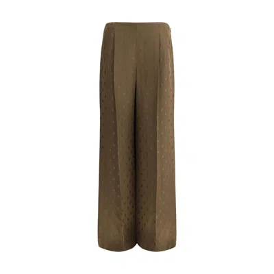 Fendi Silk Pants In Black