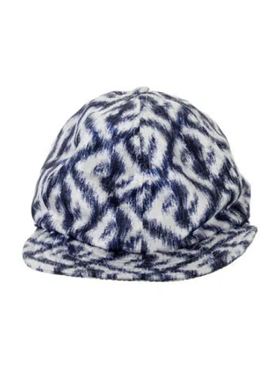 Pre-owned Fendi Silk Patterned Baseball Hat In Blue