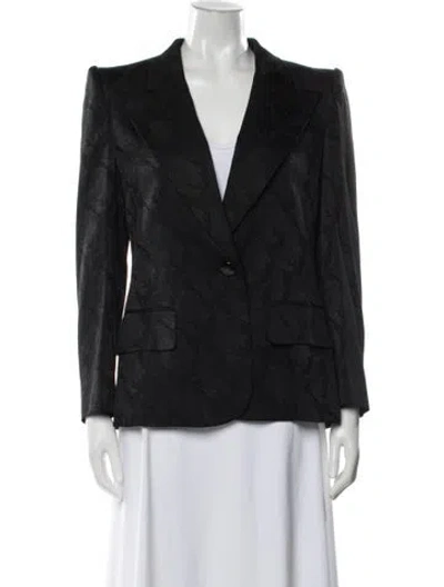 Pre-owned Fendi Silk Patterned Blazer In Black