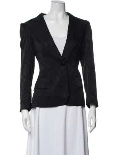 Pre-owned Fendi Silk Patterned Blazer In Black