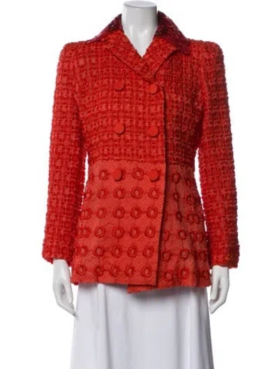 Pre-owned Fendi Silk Patterned Blazer In Red