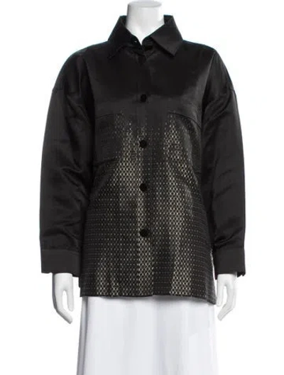 Pre-owned Fendi Silk Patterned Jacket In Black