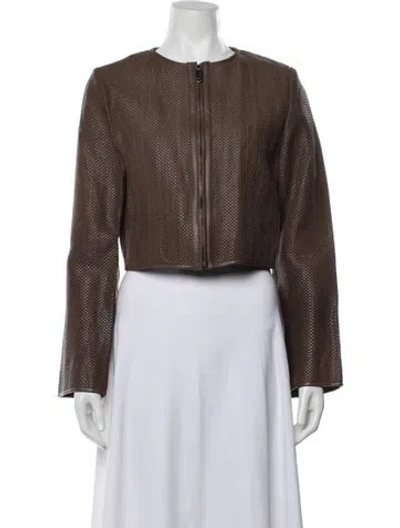 Pre-owned Fendi Silk Patterned Jacket In Brown