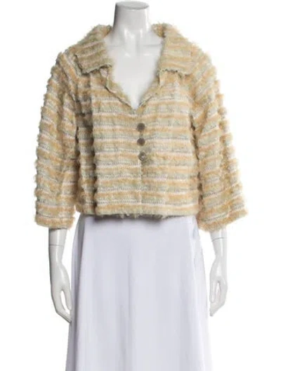 Pre-owned Fendi Silk Patterned Jacket In Neutral