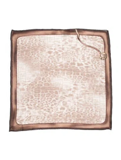 Pre-owned Fendi Silk Patterned Scarf In Brown