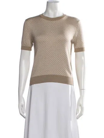 Pre-owned Fendi Silk Patterned Sweater In Neutrals